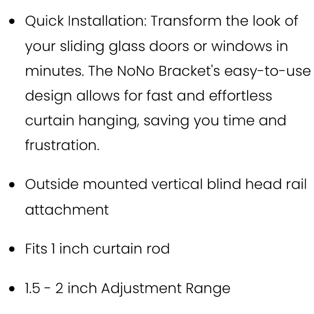 Nono Brackets Curtain Rod Attachment NIB (2 sets of 3 brackets ea)